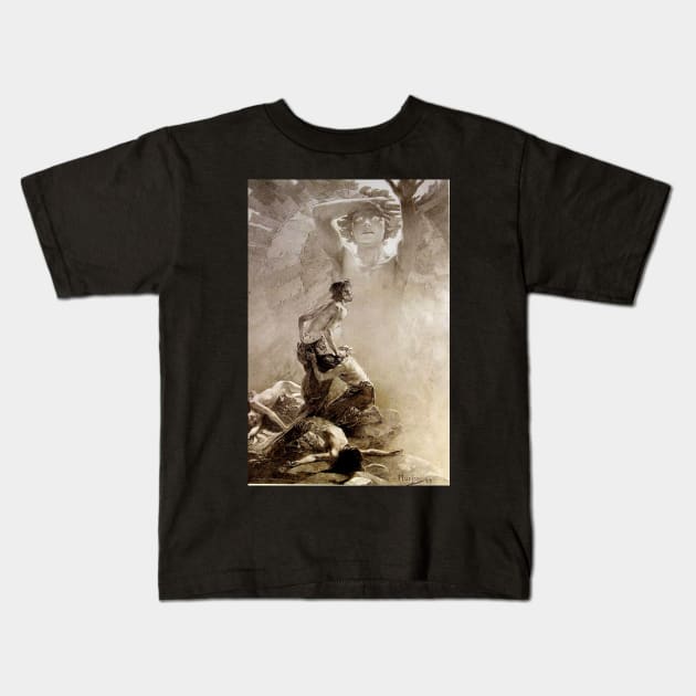 Alphonse Mucha - La Pater #2 - Art Nouveau Kids T-Shirt by AltrusianGrace